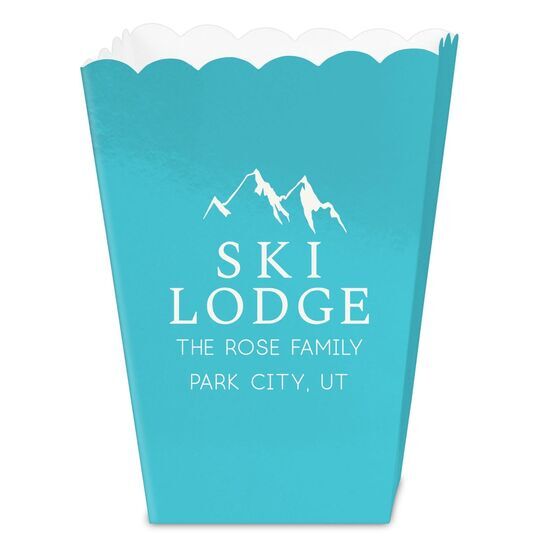Mountain Ski Lodge Mini Popcorn Boxes